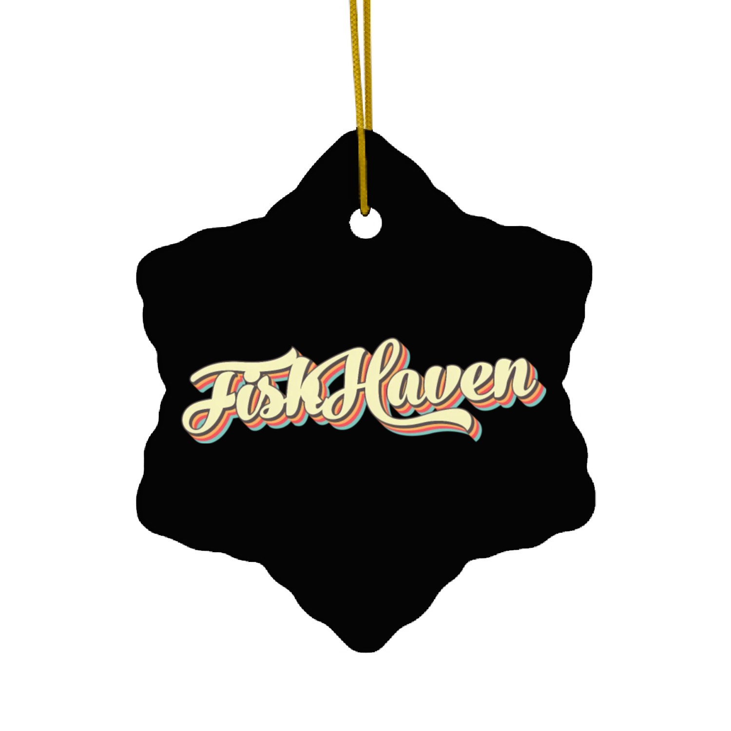 Fish Haven Baseball Font Ceramic Ornaments