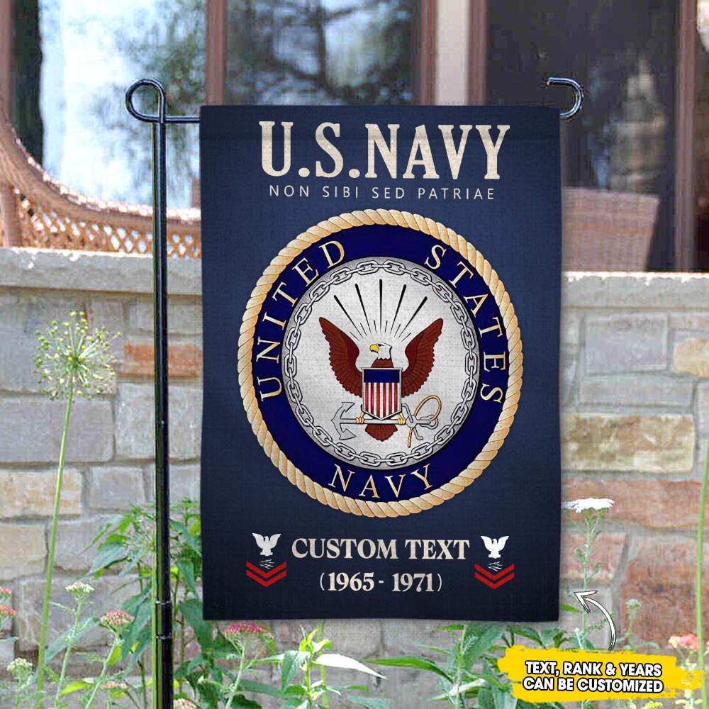 Customized US Military Proudly Served Garden Flag