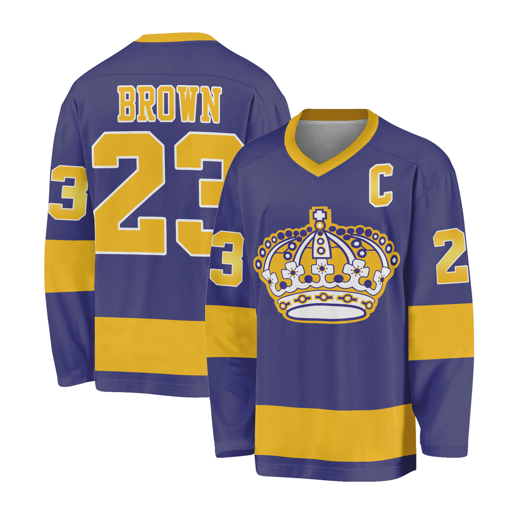 Brown Los Angeles Kings Vintage Purple Hockey Jersey