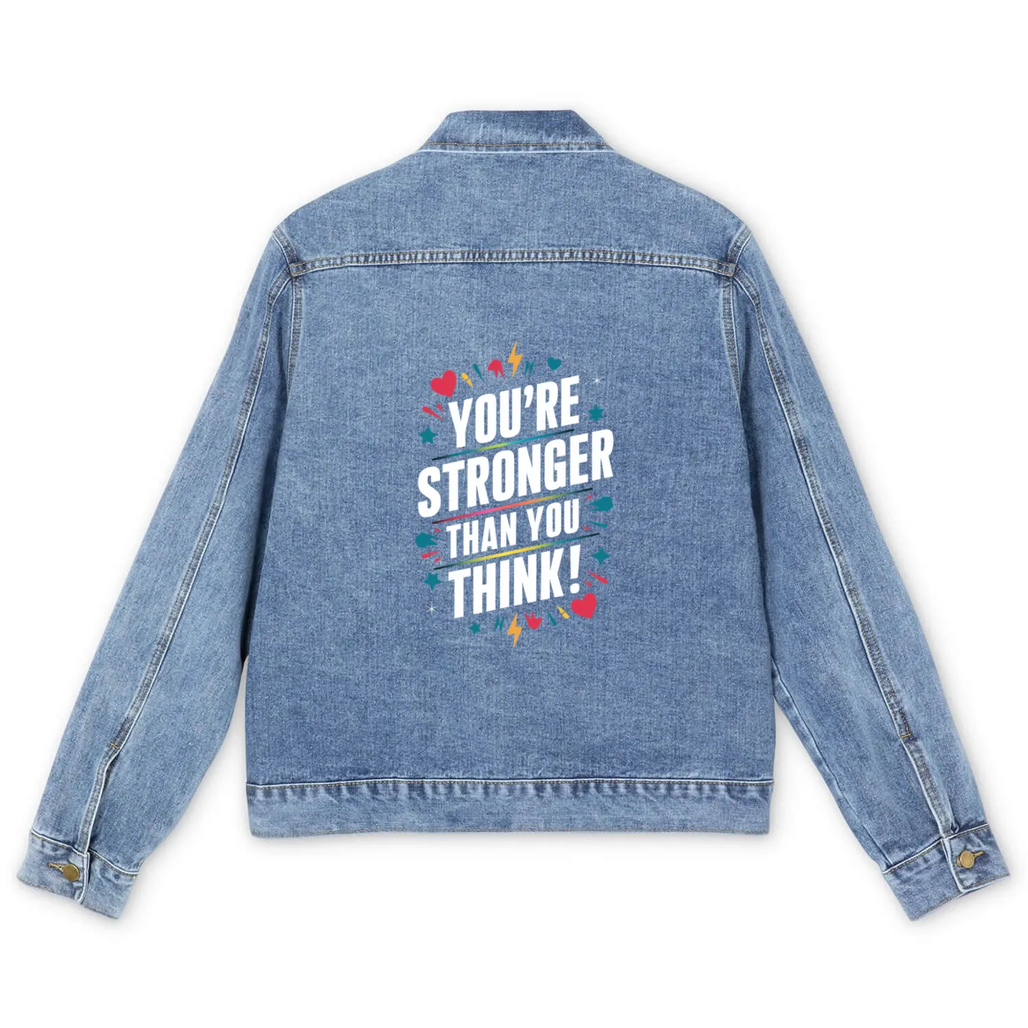 You're Stronger Than You Think Motivation Men's Denim Jackets