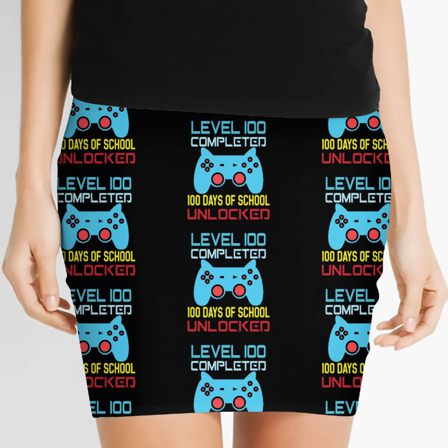 Level 100 completed 100 days of school unlocked Women's Mini Skirts