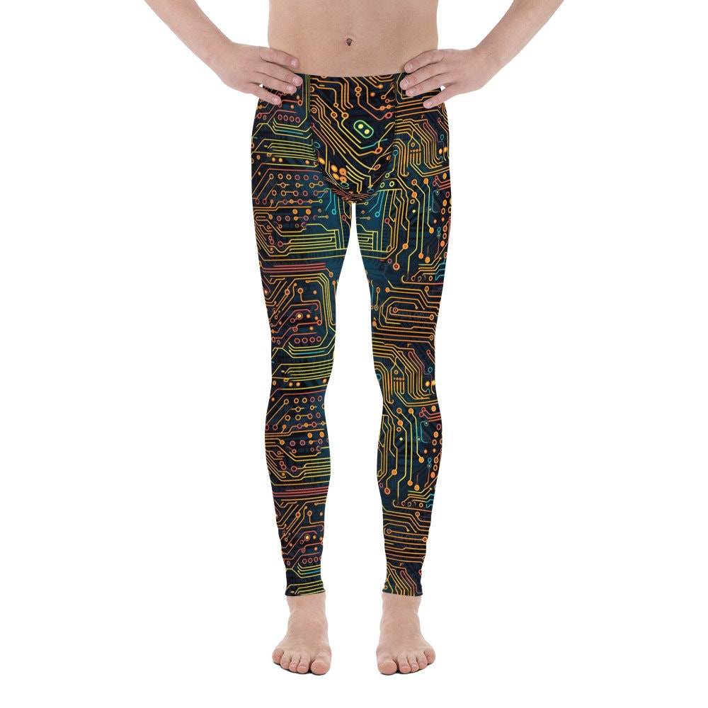 Circuit Board Pattern Men's Leggings