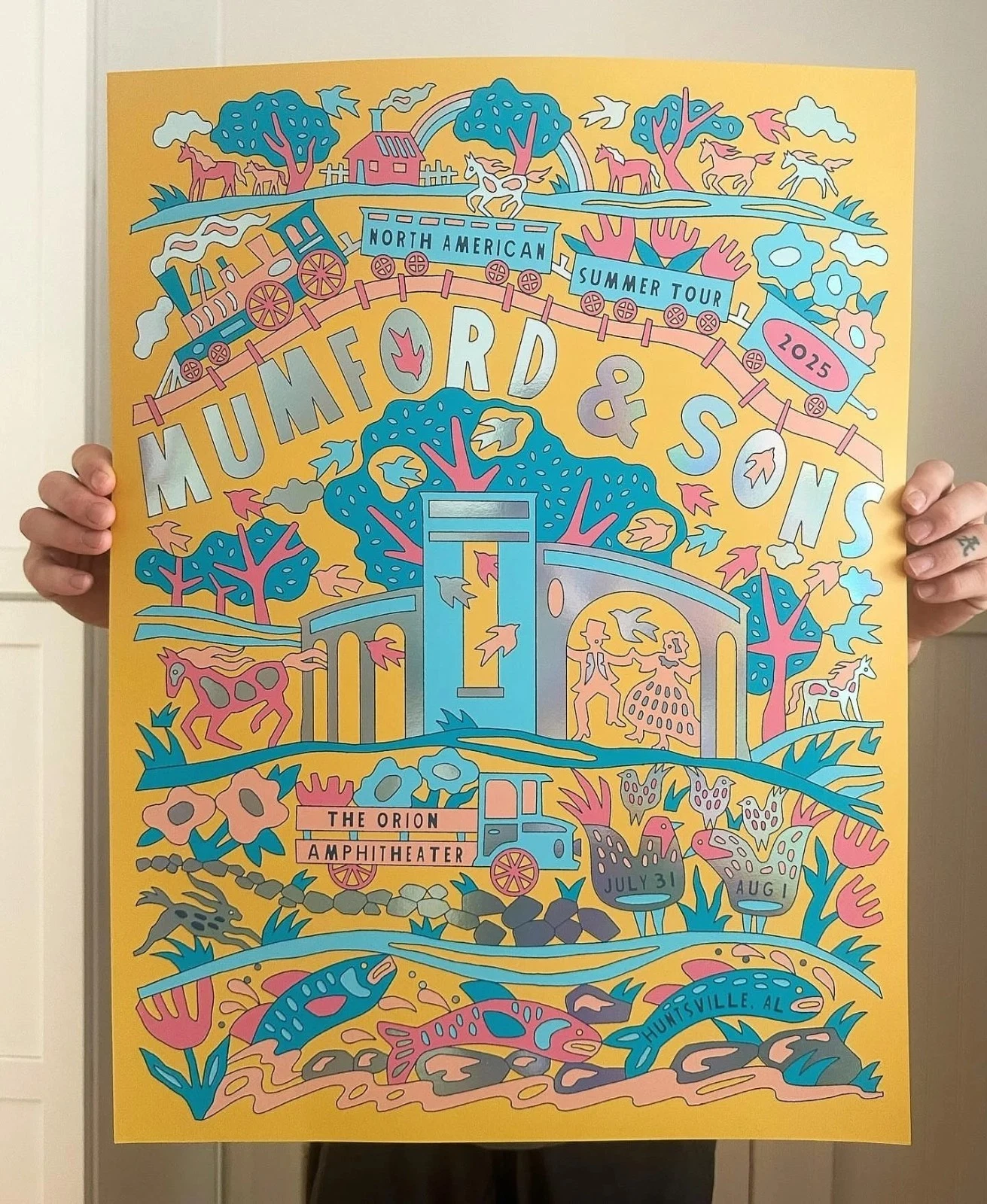 Mumford And Sons Concert Event July 31 August 1 2025 Huntsville AL Poster