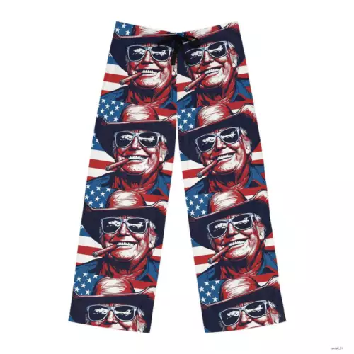 Trump Cowboy Pajama Pants 2024 Republican MAGA Christmas Gift Women supporter