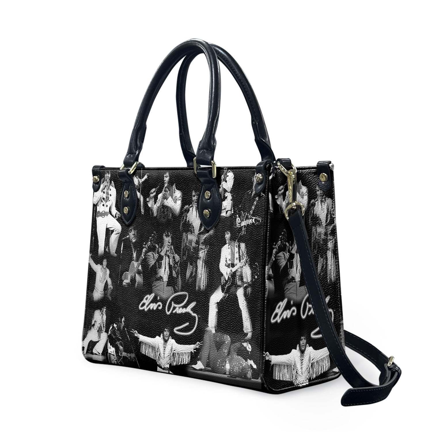Elvis Presley Women Leather Shoulder Handbag, Ladies Casual Handbag, Music Lover Gifts