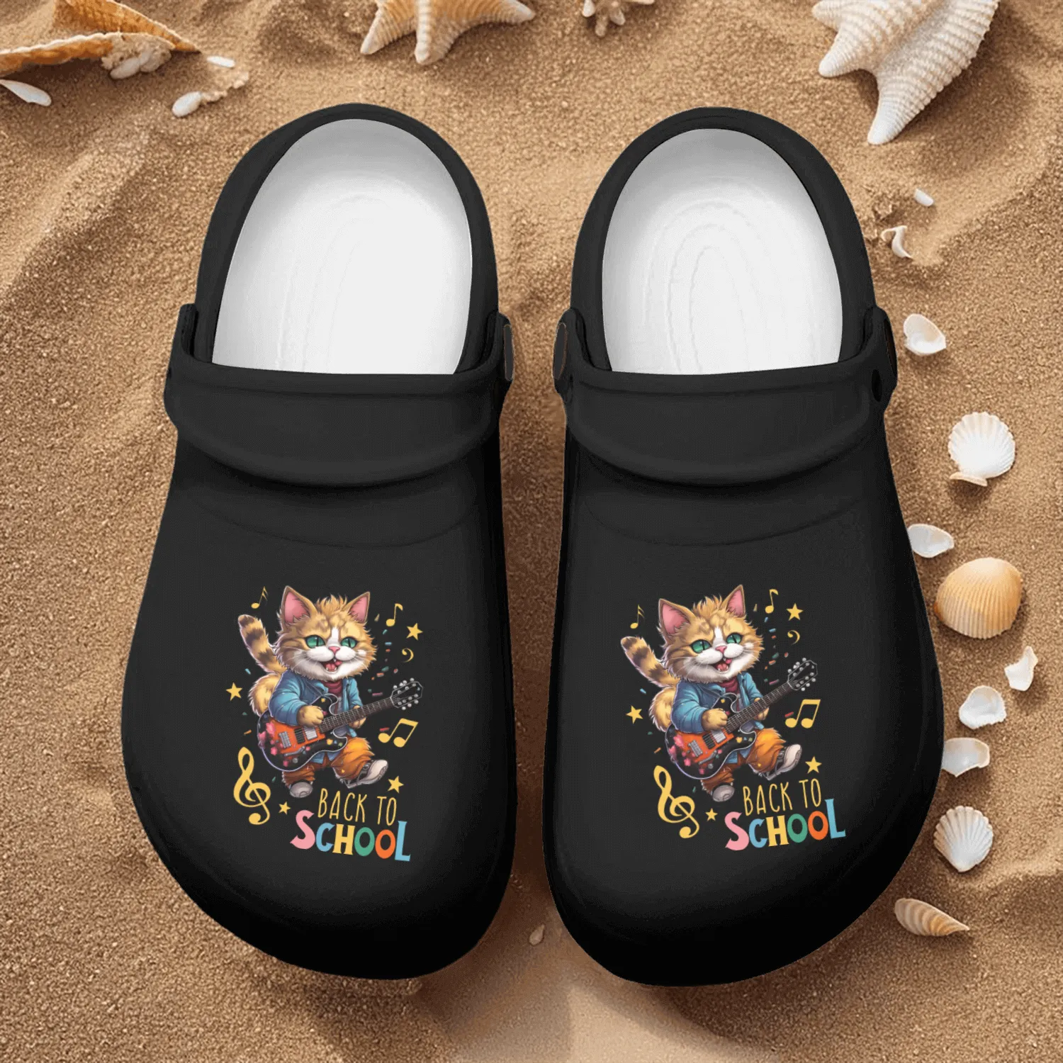 School child school start cat kitten Nurse Clogs