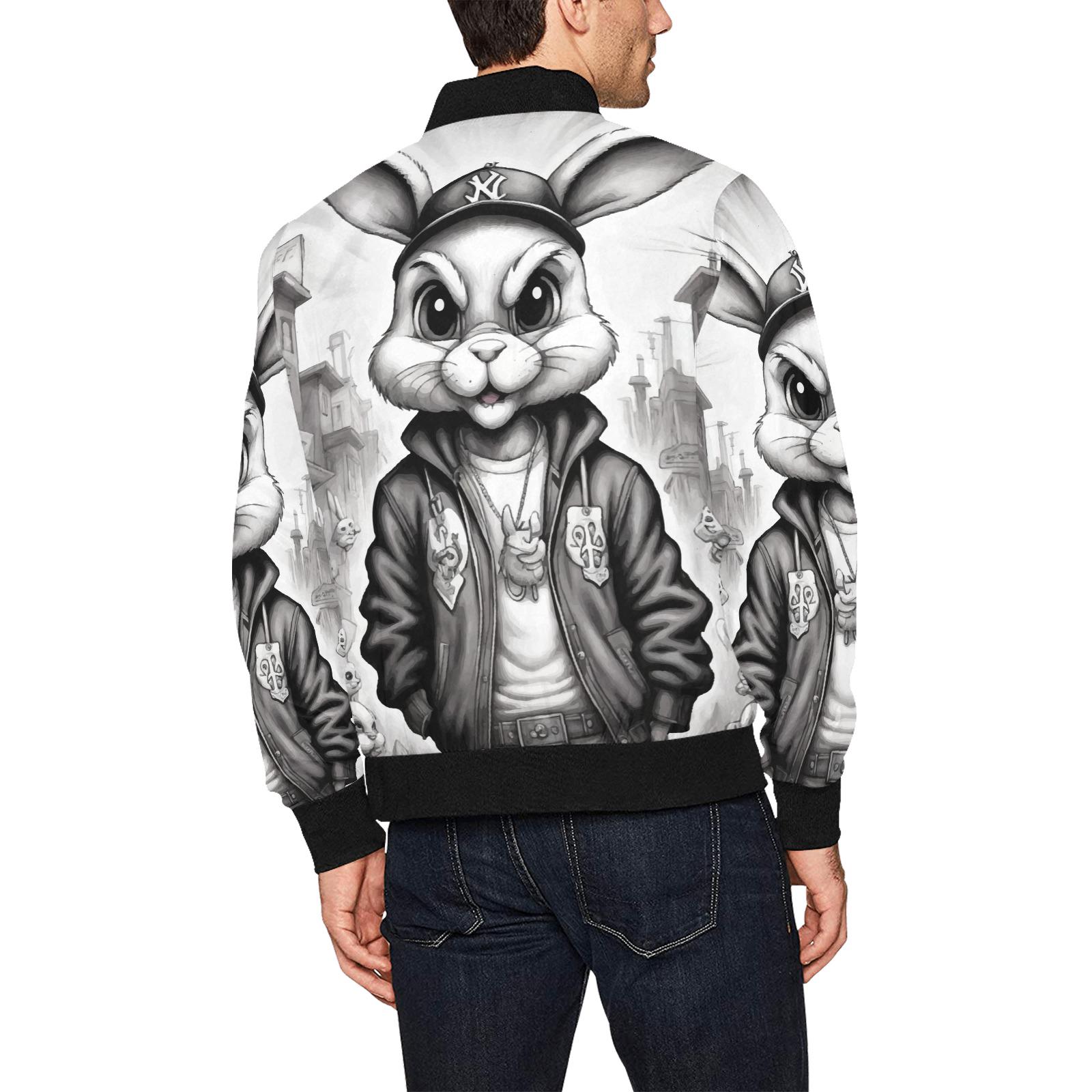 Bomber Jacket Gangster Hase Cartoon Art