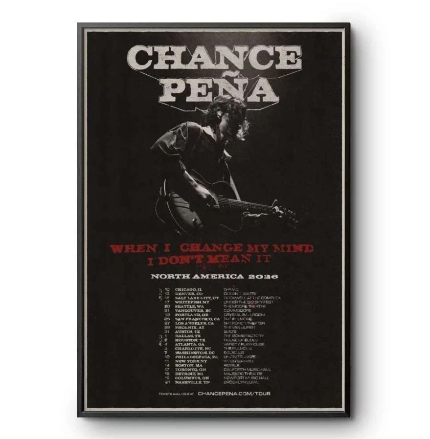 Chance Pena North America Tour 2026 Poster