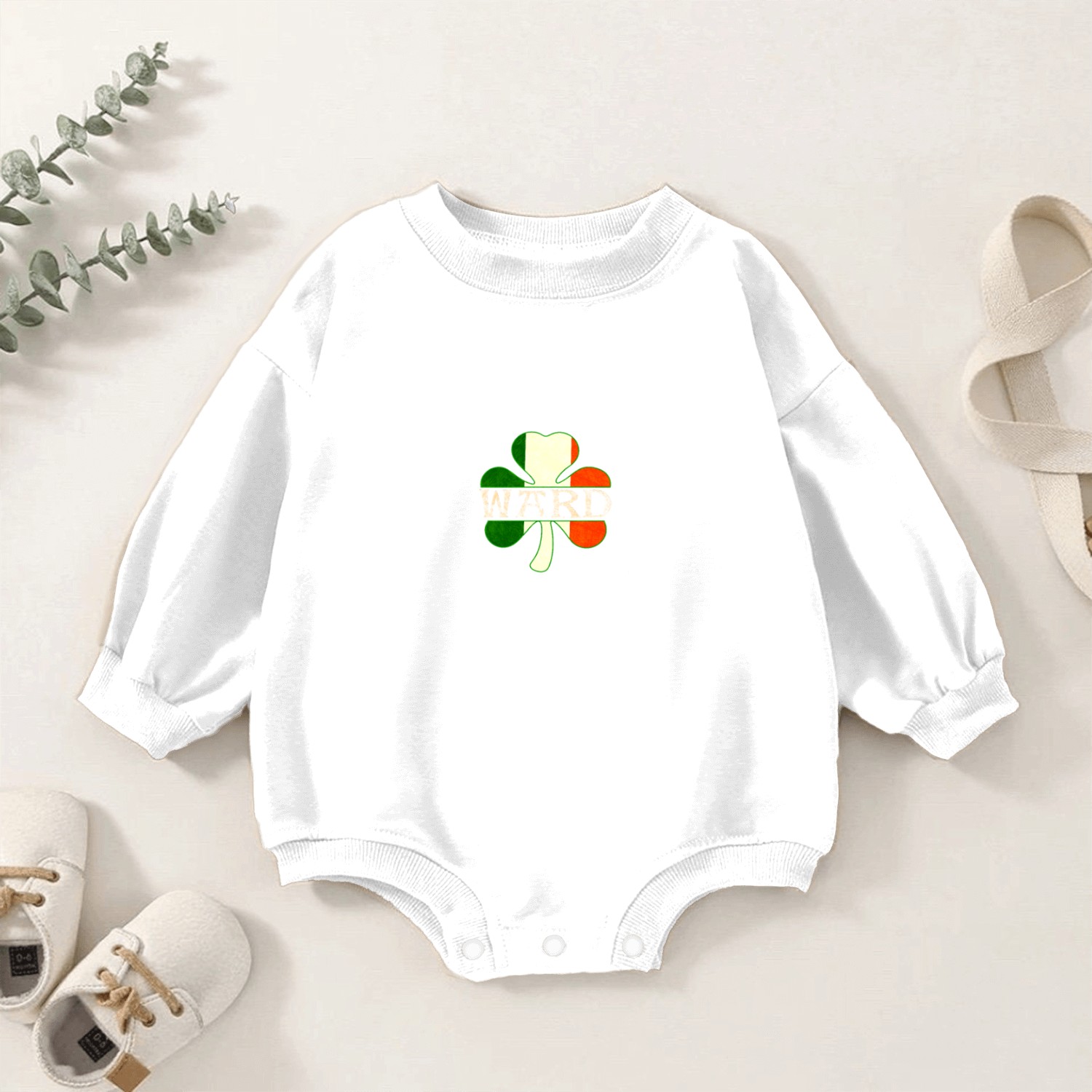 Ward Irish Surname Ireland Flag Shamrock Baby Romper Sweatshirts