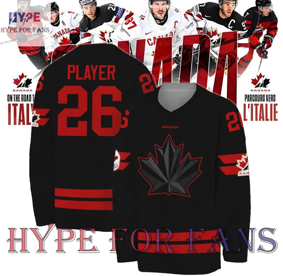 Canada National Olympic 2026 Black Hockey Jersey