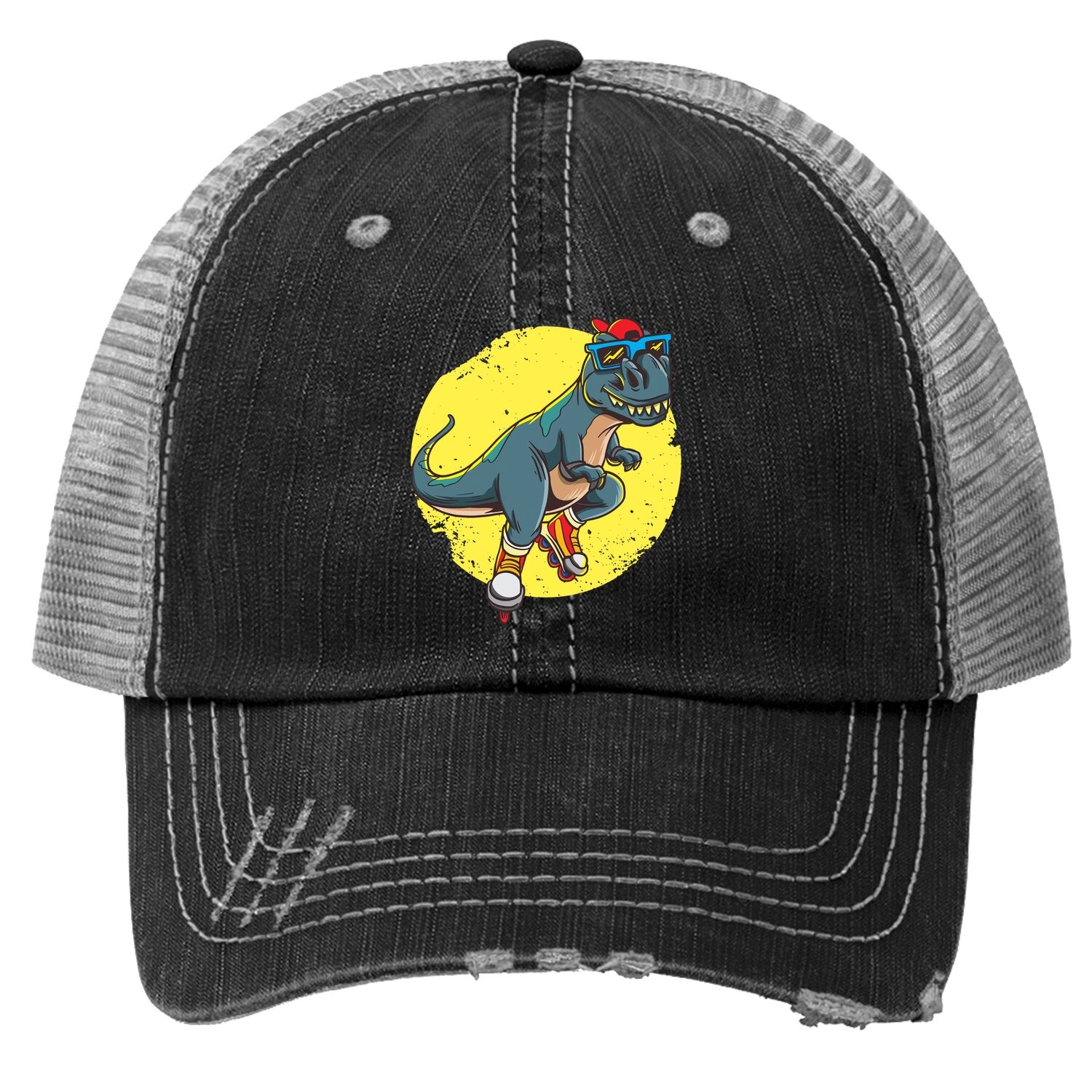 Skating Trex Dinosaur Rollerblades Skater Trucker Hat