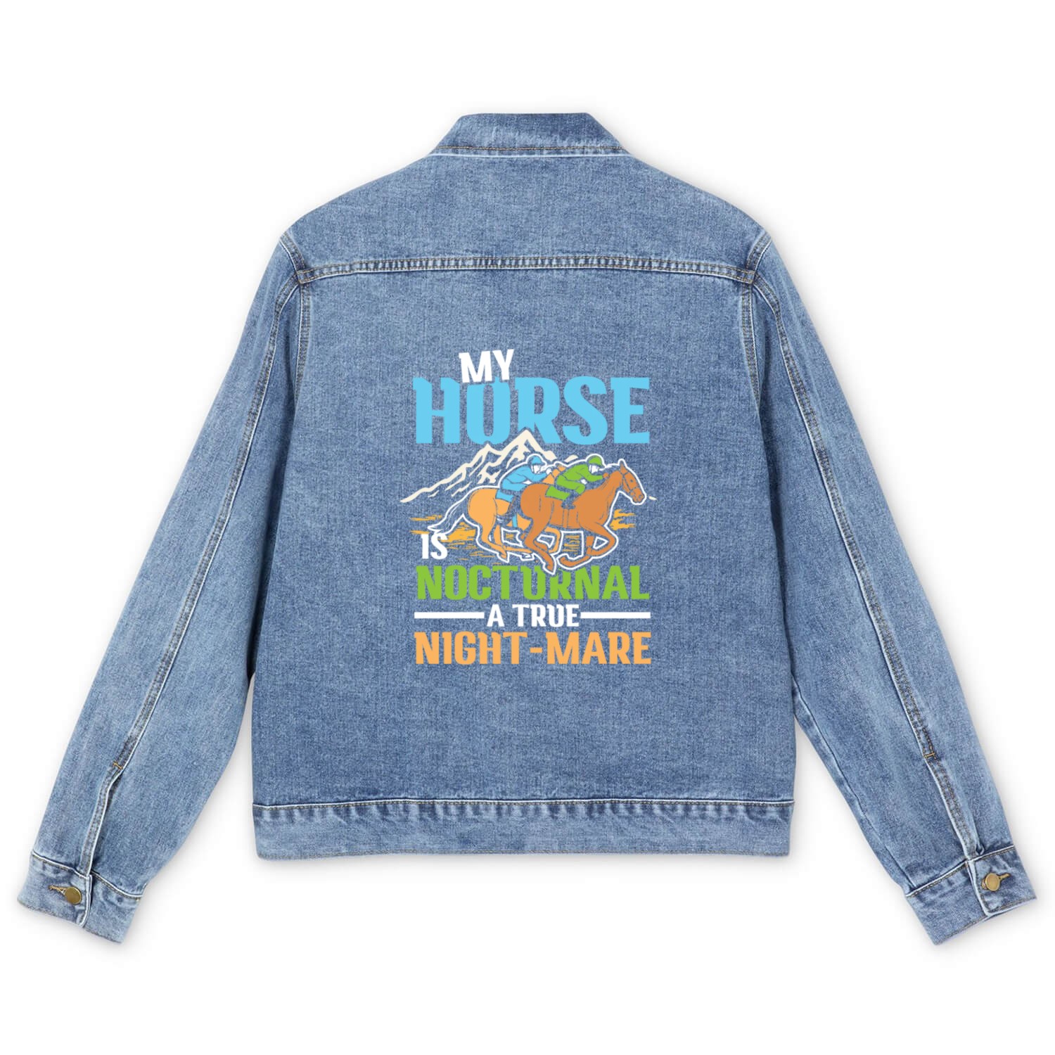 My Horse Is Nocturnal A True Night-Mare for a Men's Denim Jackets
