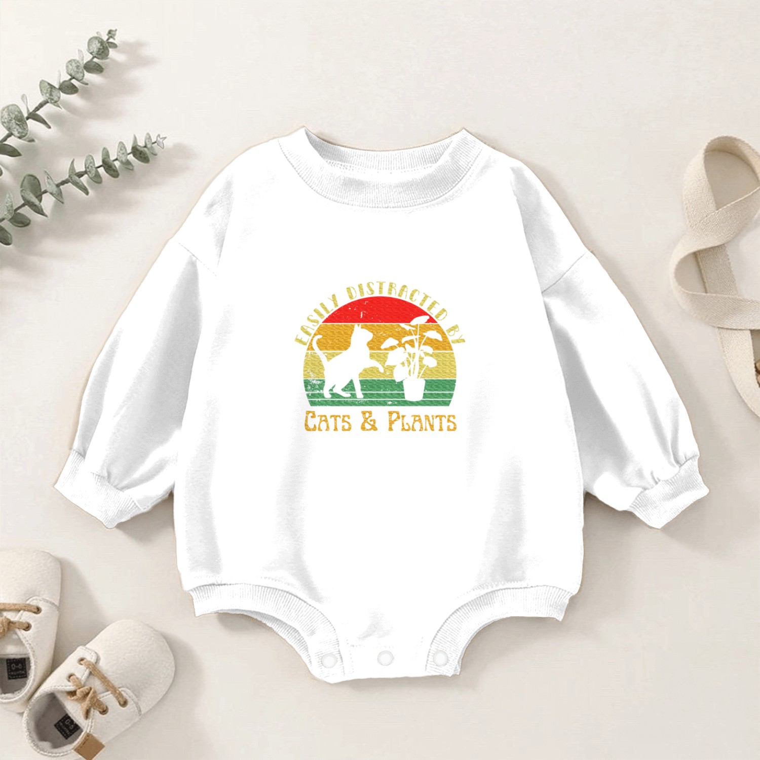 Indoorplants True Plant And Cat Lover Baby Romper Sweatshirts