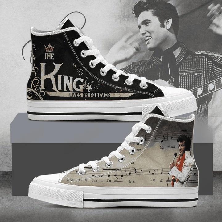 Elvis Presley Shoes, Elvis The King Casual Shoes, Elvis High Top Shoes, Rock N Roll Women Shoes, Elvis Presley Merch, Gift For Fans