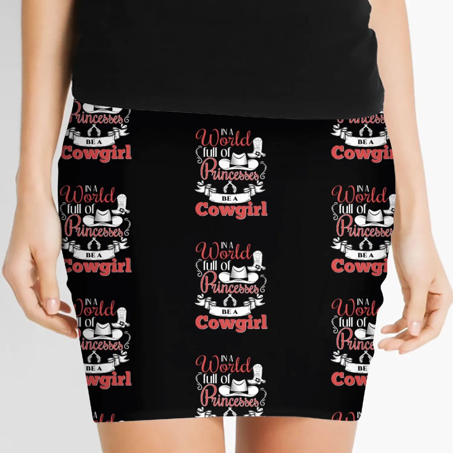 Funnier Be A Cowgirl Saying Design Women's Mini Skirts