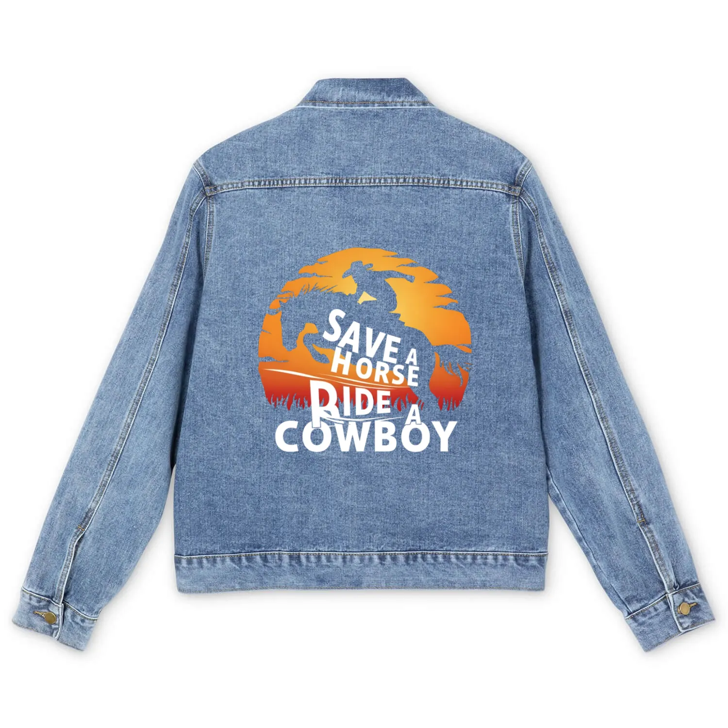 Save A Horse Ride Cowboy Men's Denim Jackets Western Rodeo