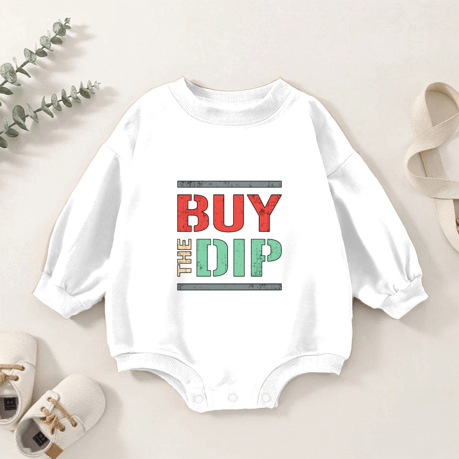 Stock Market Buy The Dip Bear Bull Trading Trader Baby Romper Sweatshirts