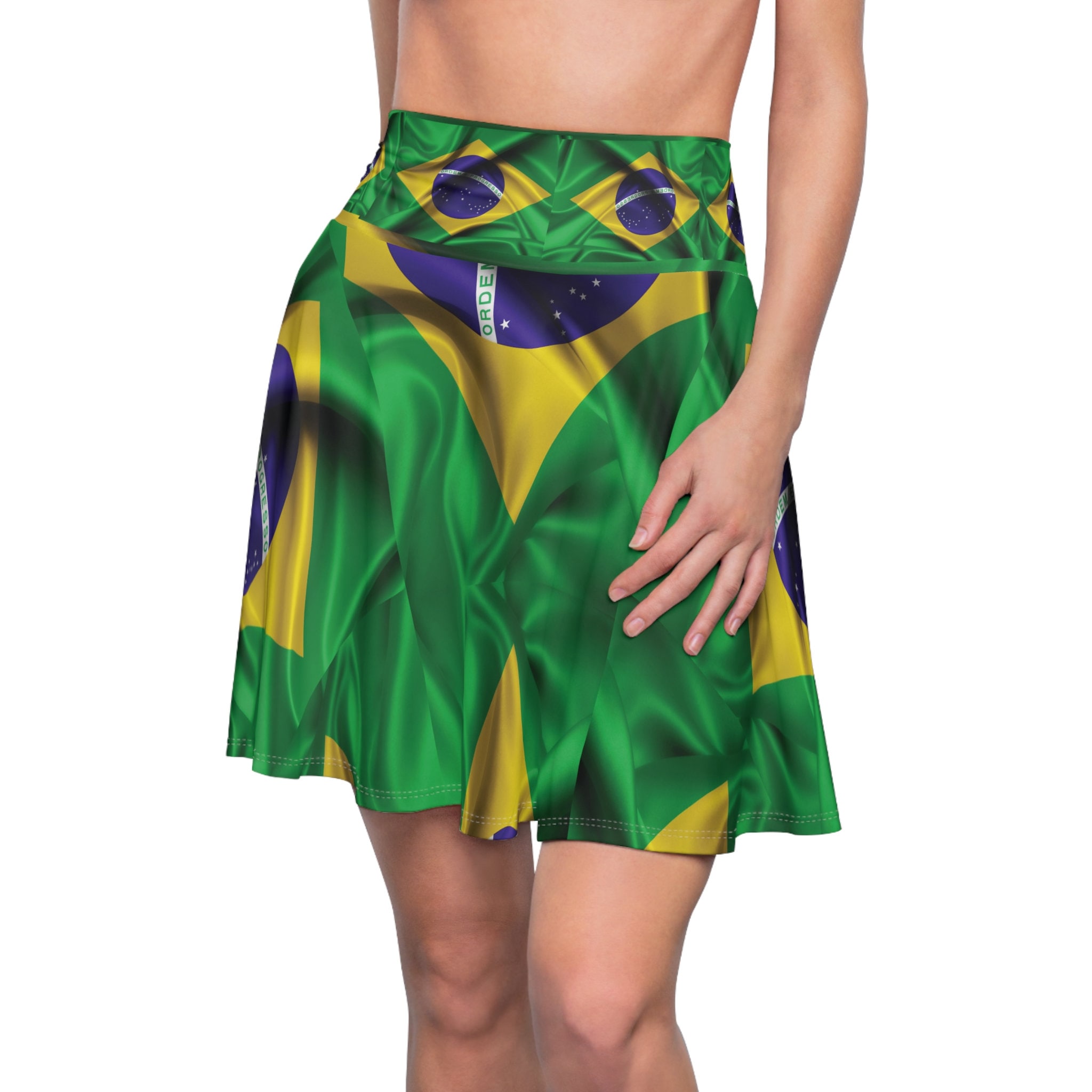 Brazil Flag Women's Skater Skirt