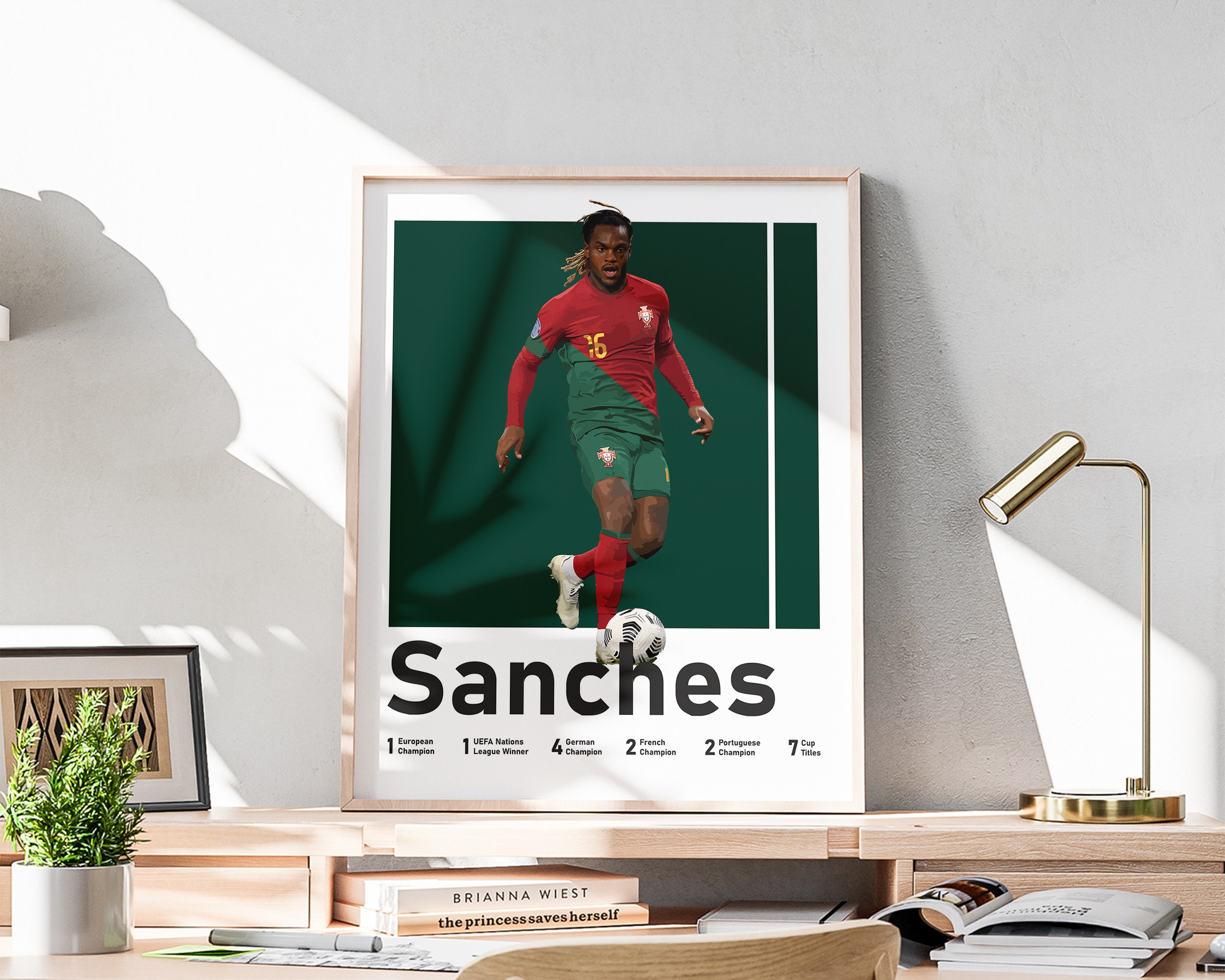 Renato Sanches Poster, Portugal Soccer Print, Teen Room Wall Art, Renato Sanches Art, Soccer Titles Included, Gift for Grandson