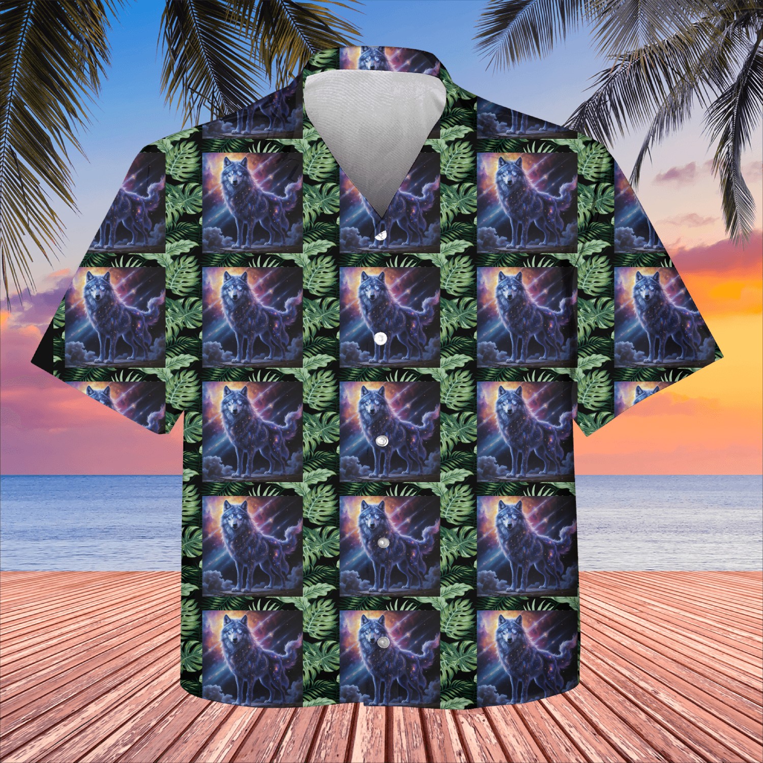 Cosmic Wolf Spirit Kids Hawaiians