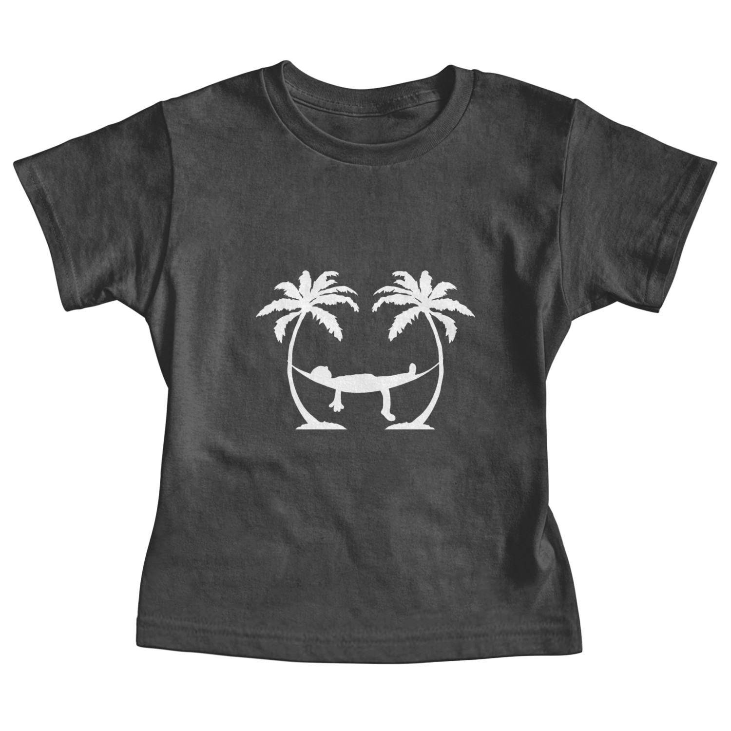 Hammock Sleeping Palms Trees Happy Vacation Life Baby Tees