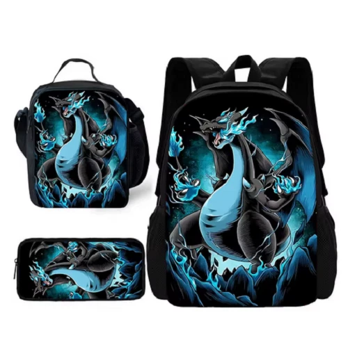 Anime Charizard Backpack Set for Kids