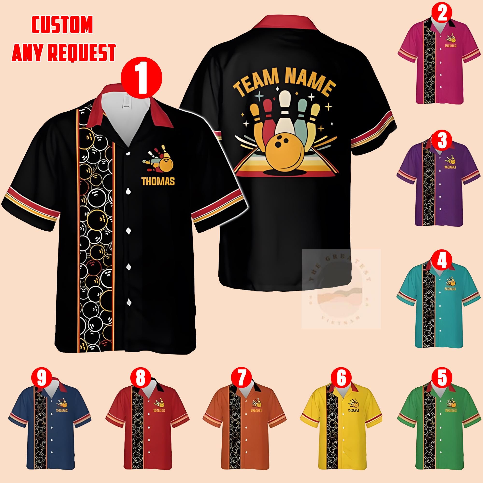 Personalized Retro Bowling Hawaii Shirt