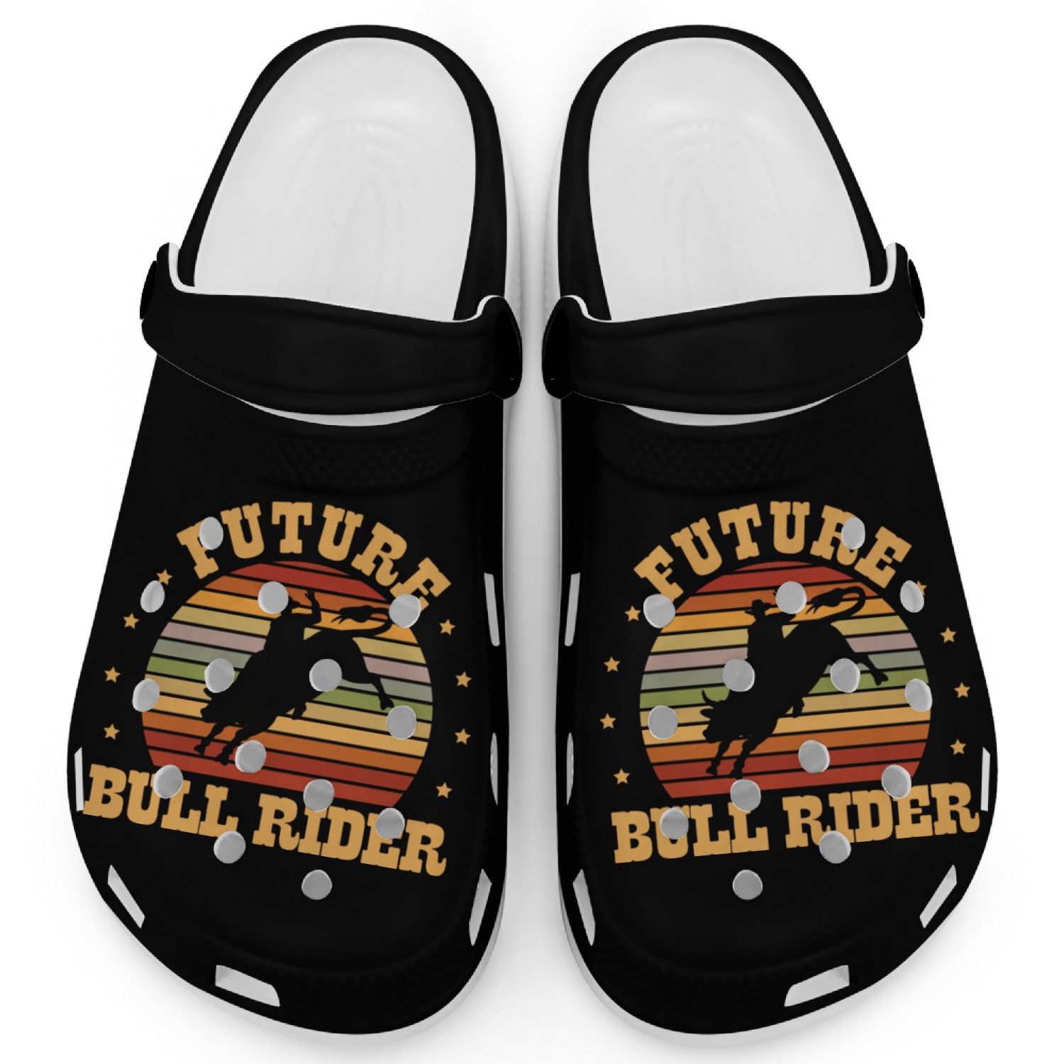 Future Bull Rider Bull Riding Western Rodeo Cowboy Clogs