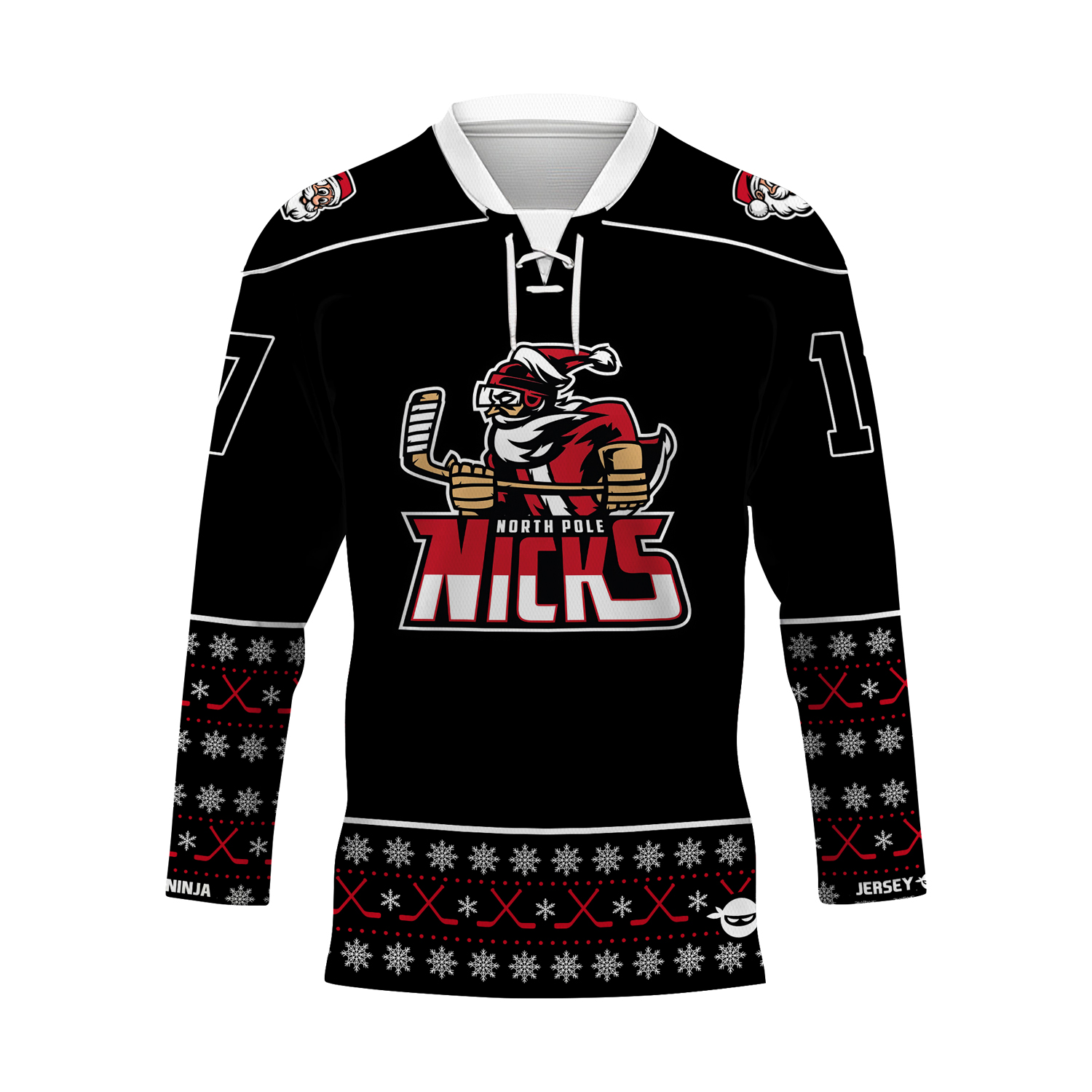 Christmas North Pole Hockey Nicks Blackout Holiday Hockey Jersey