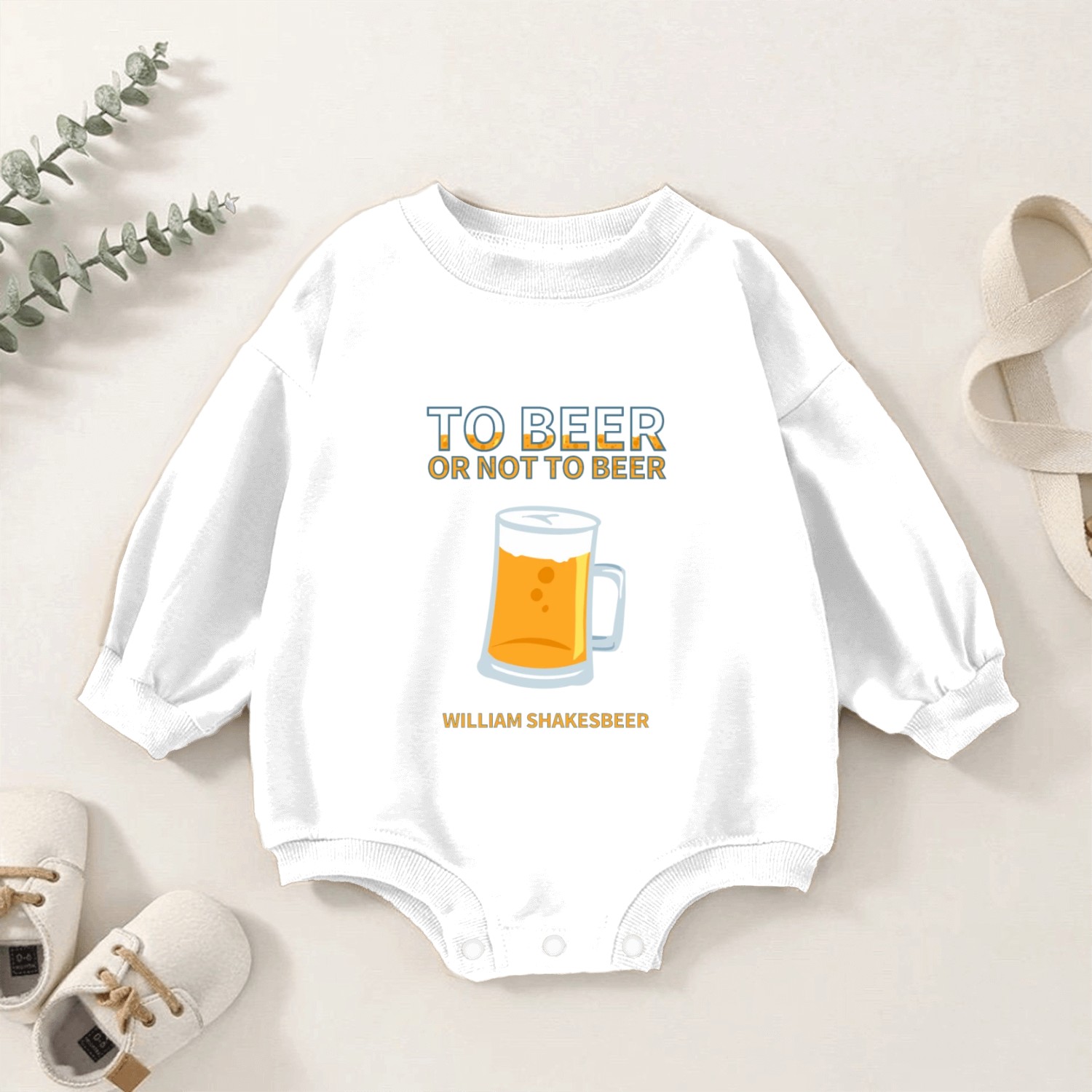 To beer or not to beer William Shakesbeer Baby Romper Sweatshirts