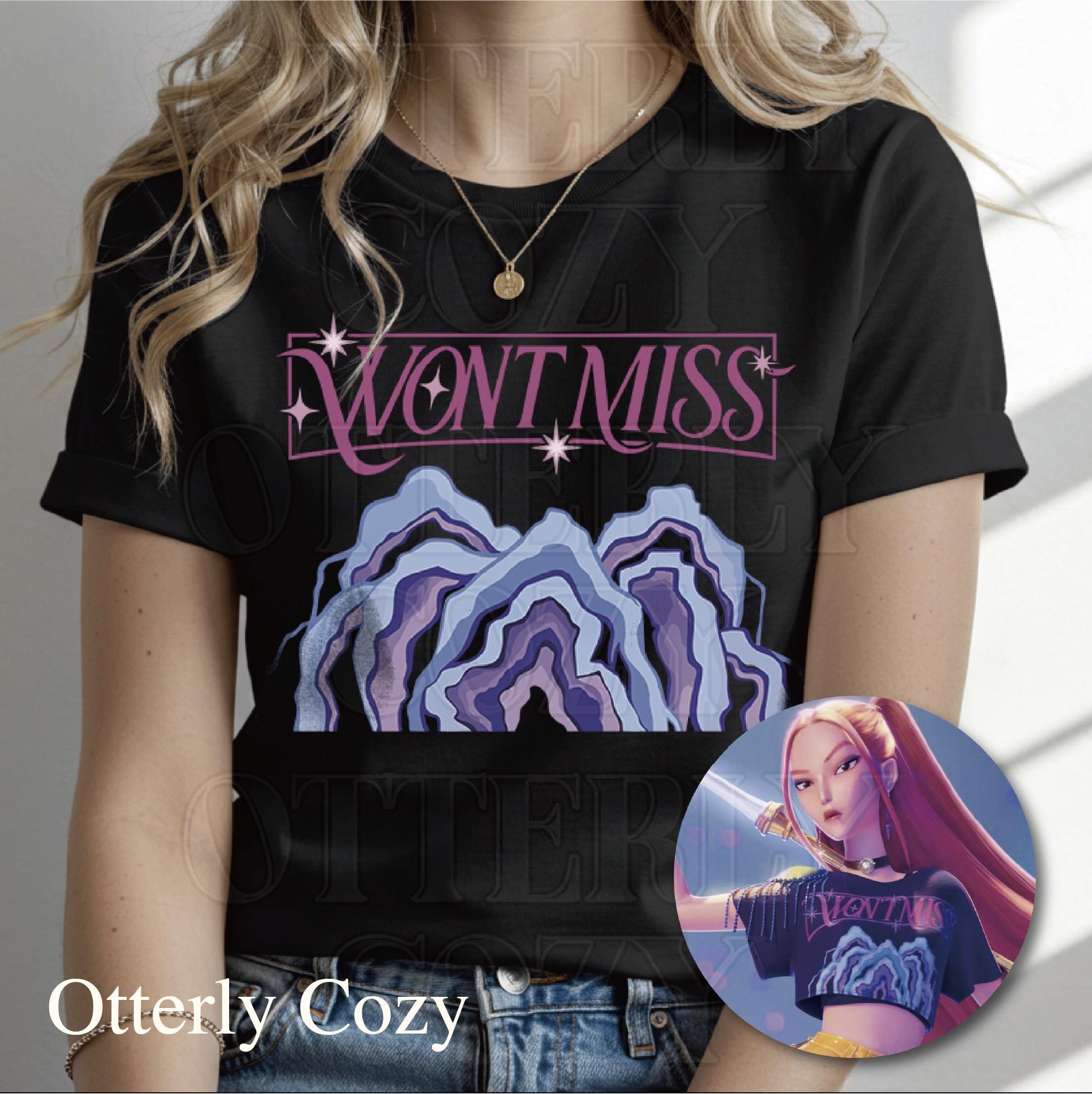 Huntrix Mira the Hunter Wont Miss Shirt, Kpop Demon Hunters tee, DIY Crop tee, Subtle Cosplay, korea shirt, Mira, Rumi, Joey shirt, Kpop fan