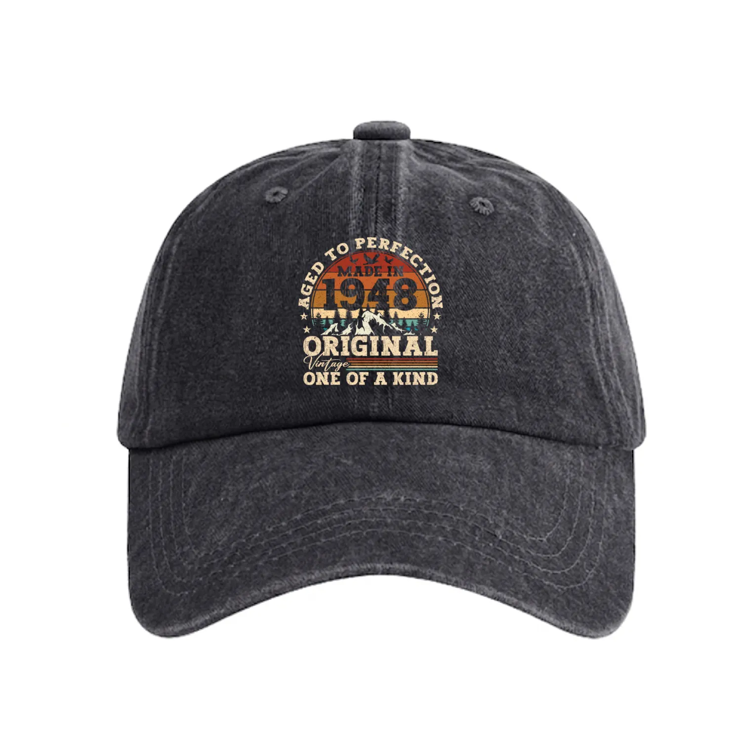 Vintage Birthday Gift Idea Original 1948 Washed Denim Baseball Caps