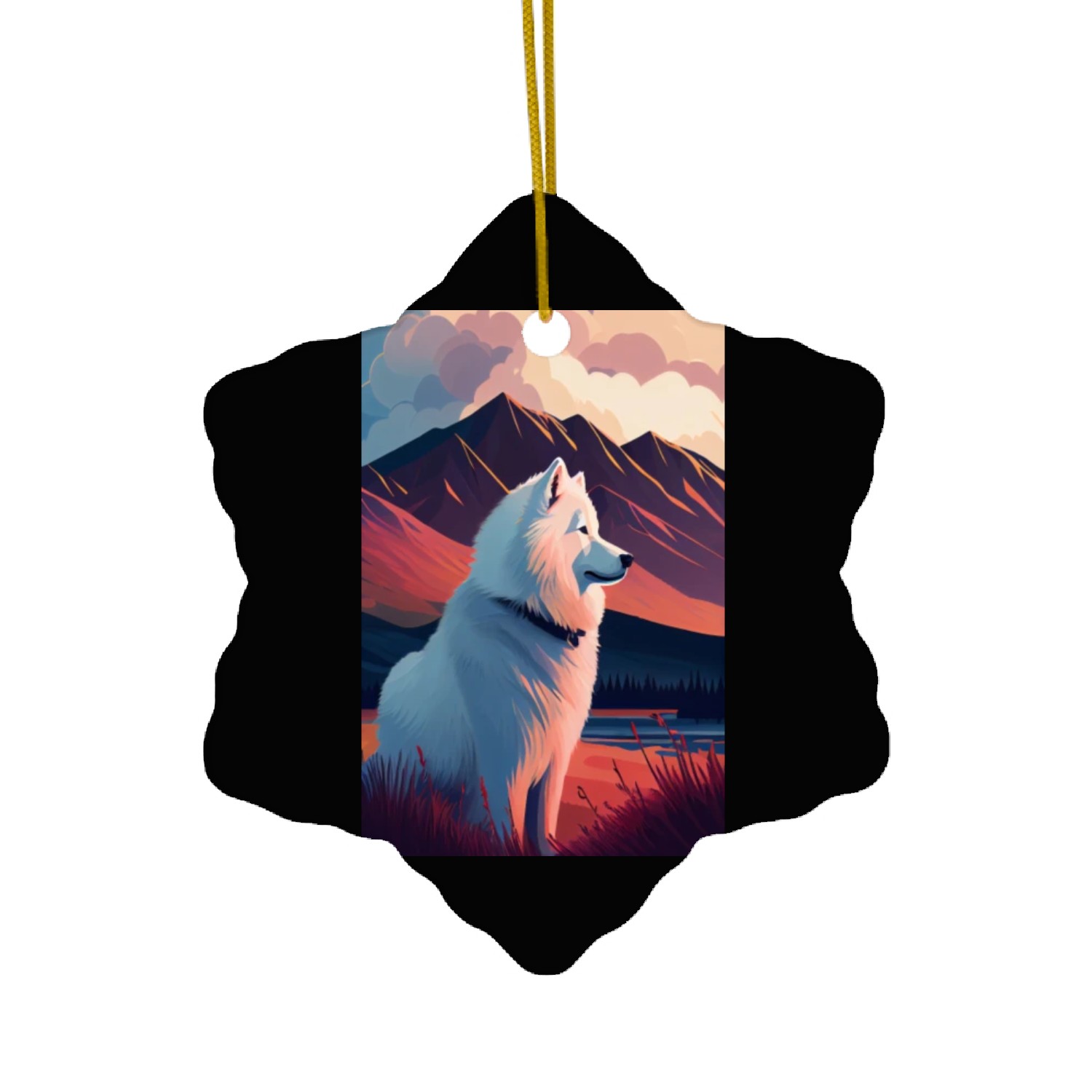 Samoyed Nature Ceramic Ornaments