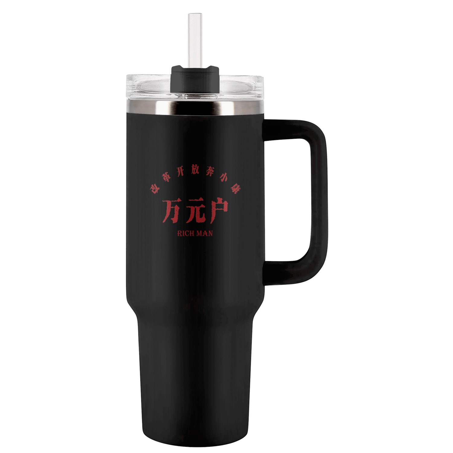 rich man Tumblers 40 Oz With Handle