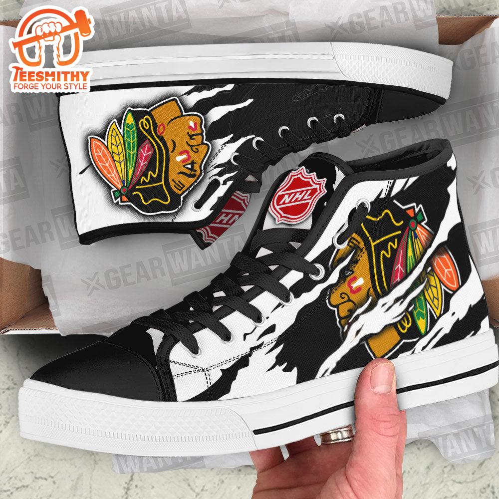 Chicago Blackhawks High Top Shoes, Sneakers For Fans