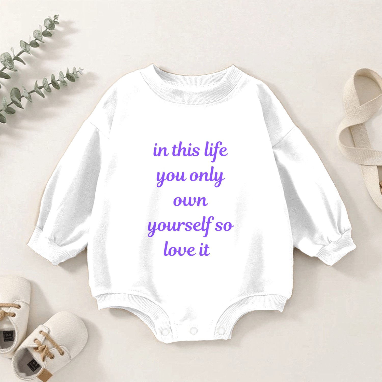 Bold Positive Quote Baby Romper Sweatshirts for Mindful Souls
