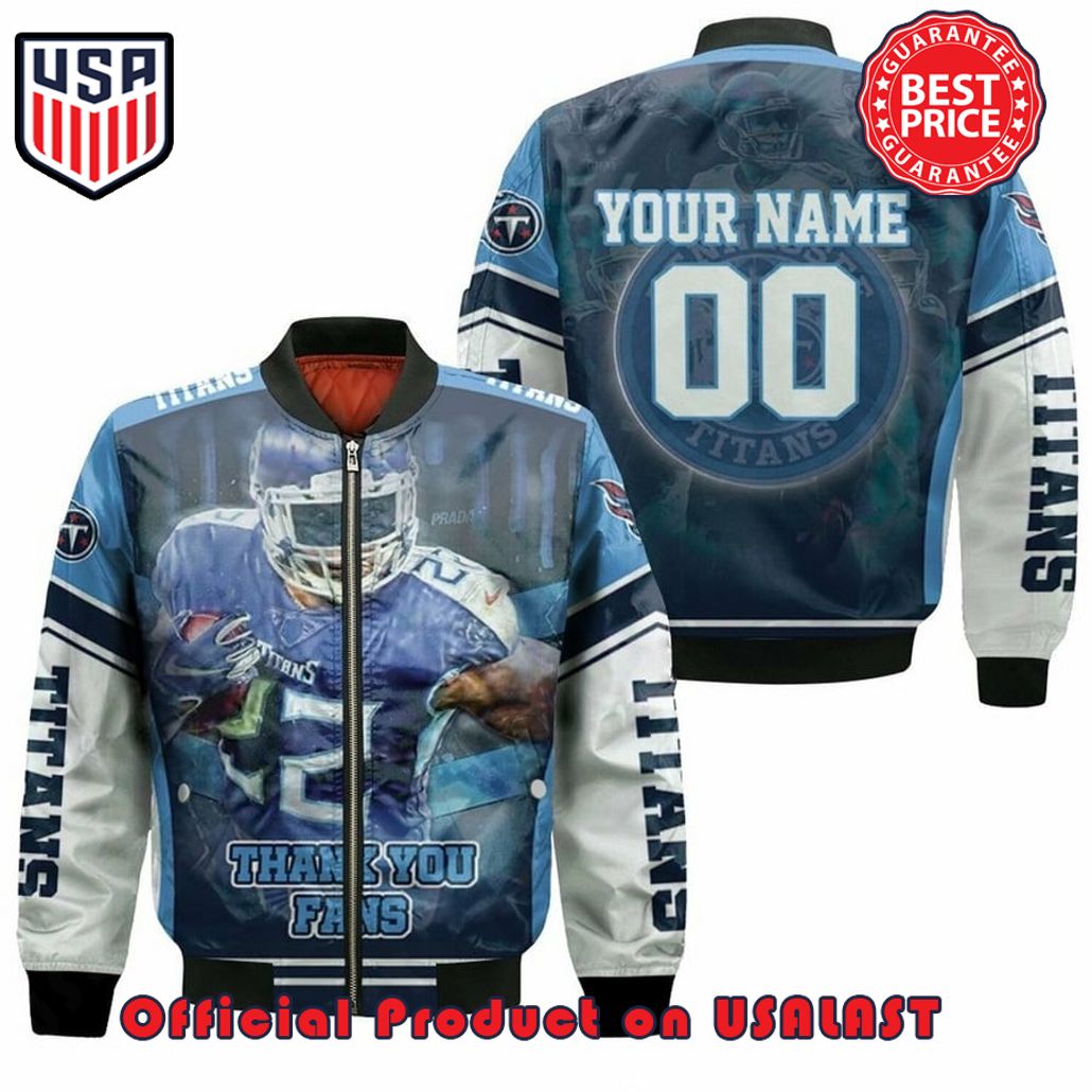 DERRICK HENRY 22 TENNESSEE TITANS 3D CUSTOMIZED PATTERN BOMBER JACKET