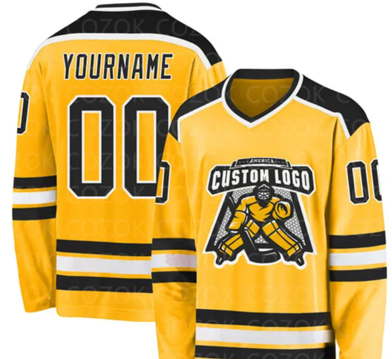 Custom Yellow Hockey 3D Print You Name Number Men Women Ice Hockey Jersey Competition Training Jerseys