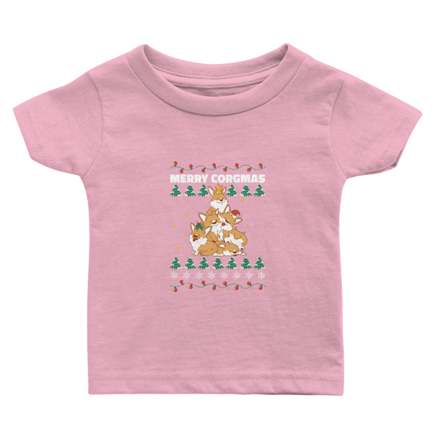 Corgi Christmas Tree Pileup Baby T Shirts