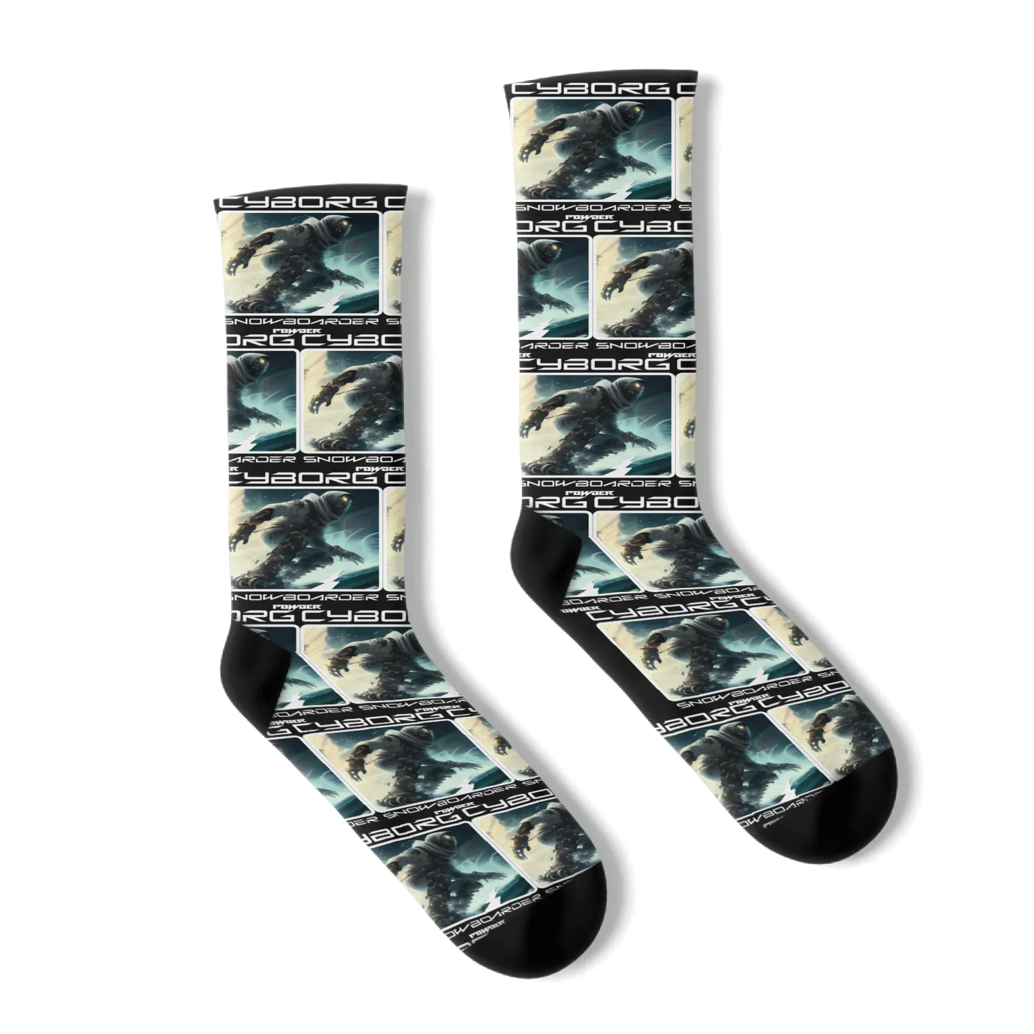 Cyborg Snowboarder - powder Socks