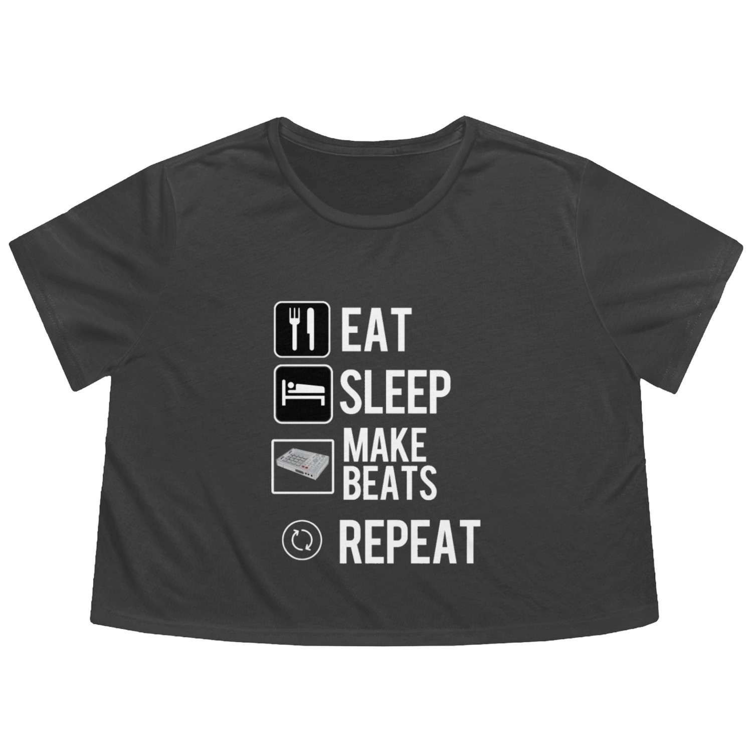 Eat Sleep Make Beats Repeat Hip Hop Music Producer Flowy Cropped Tees