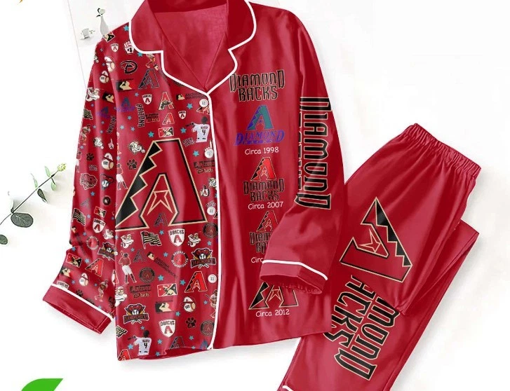 Arizonna Diamondbacks Button-Down Pajama Set for Women