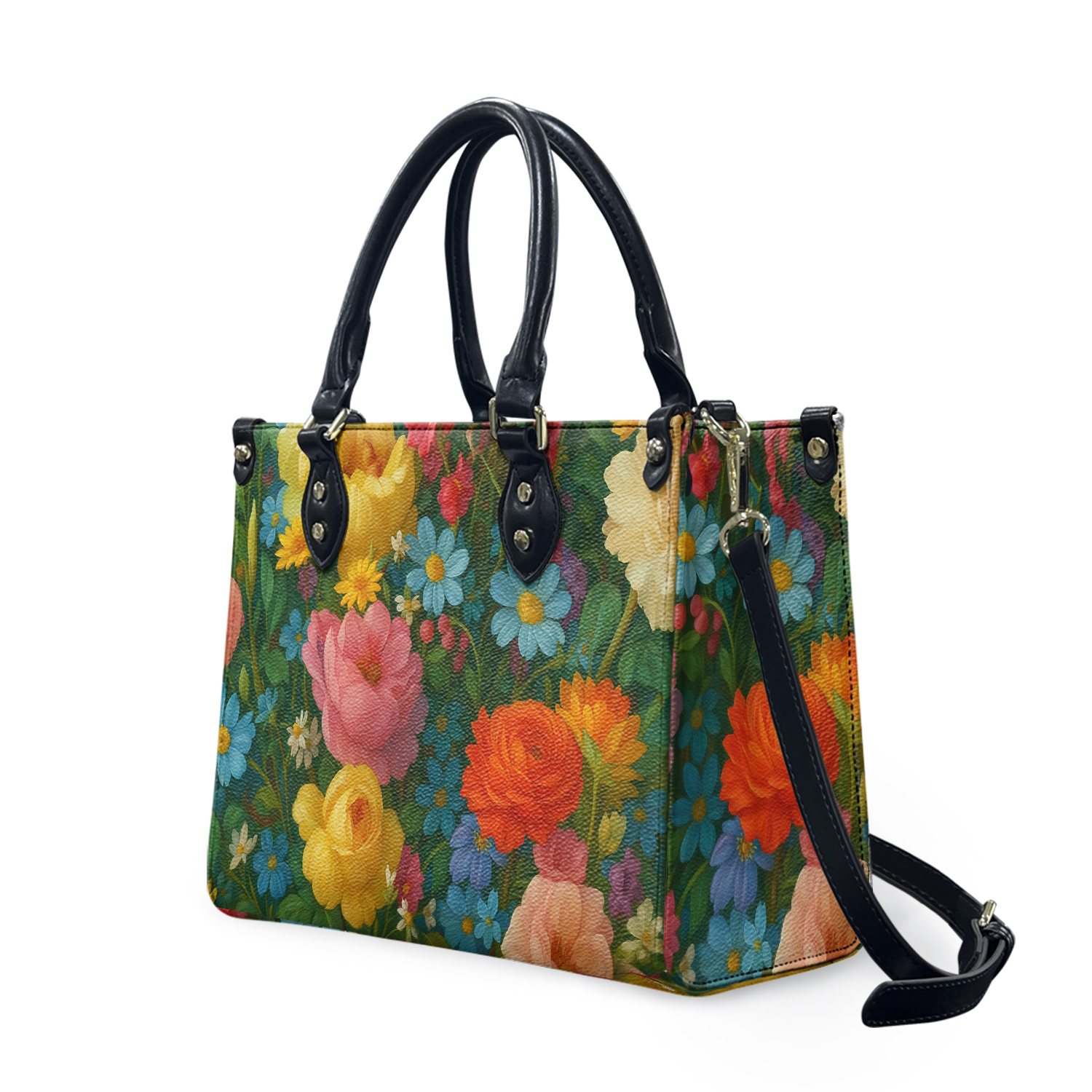 Cute Floral Leather Handbag, Beautiful Flower Leather Handbag