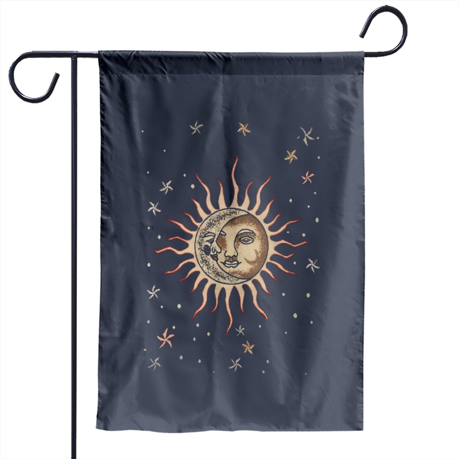 Vintage Sun And Moon Graphic Garden Flag