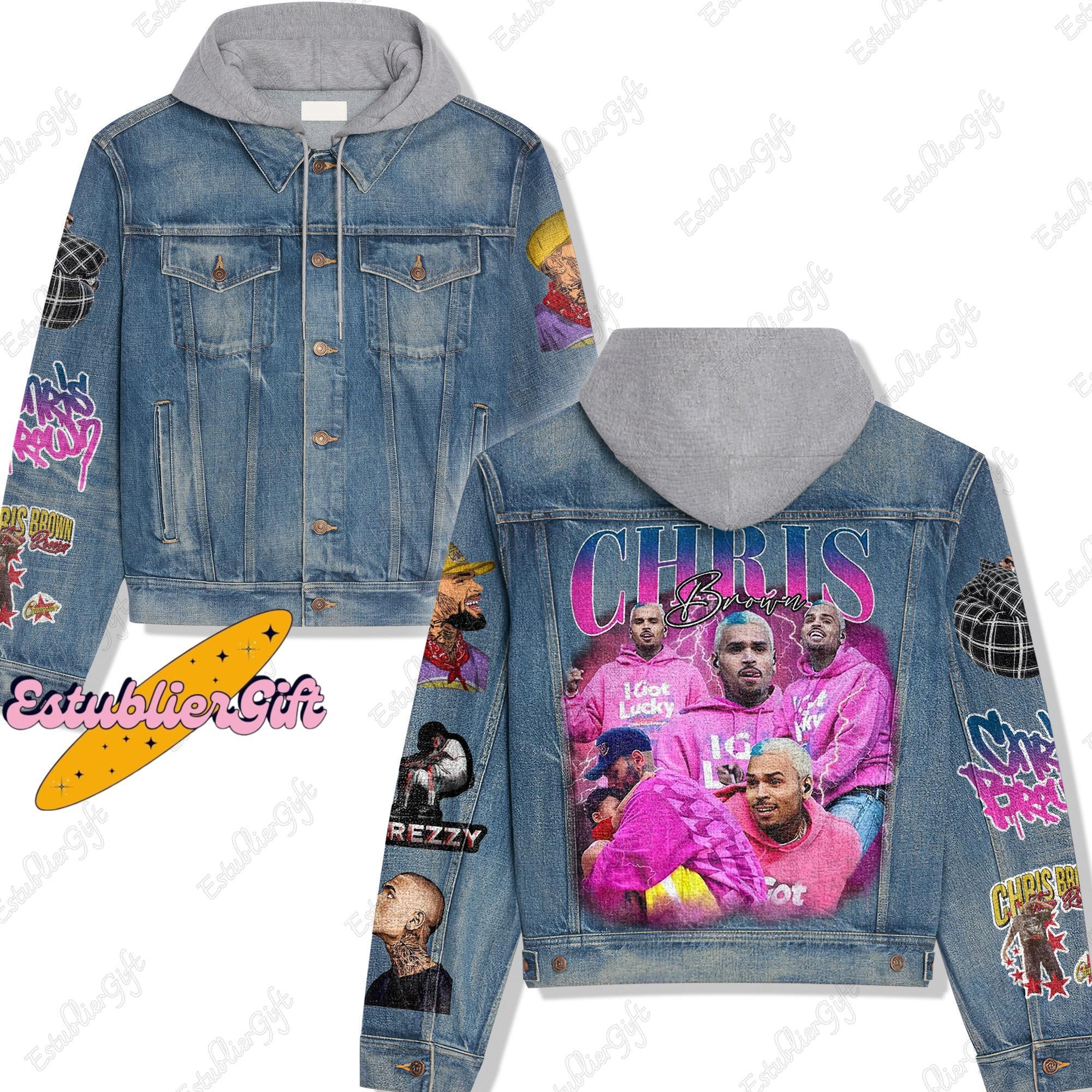 Chris Brown Youth Jacket, Chris Brown Denim Jacket, Chris Brown Jacket, Chris Brown Jean Jacket, Gift For Fan, Denim Jacket
