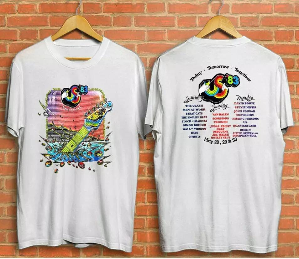 Vintage 1983 US Festival T-Shirt New Gildan Double Side