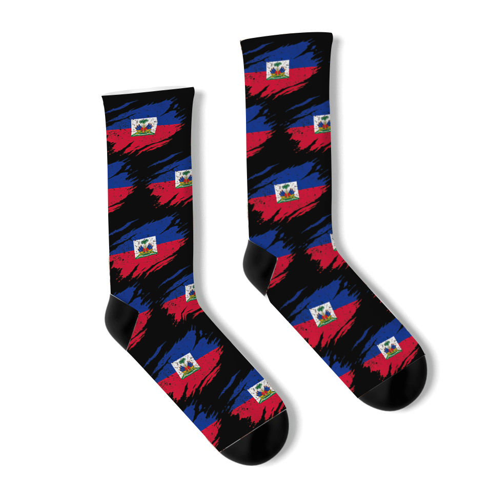Haitian Flag Haiti Pride Roots Socks