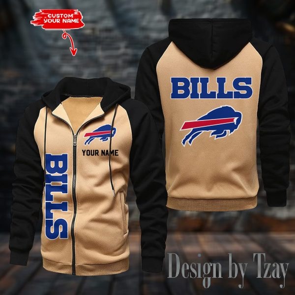 Buffalo Bills Raglan Zip Hoodie, Football Lover Gift, Game Day