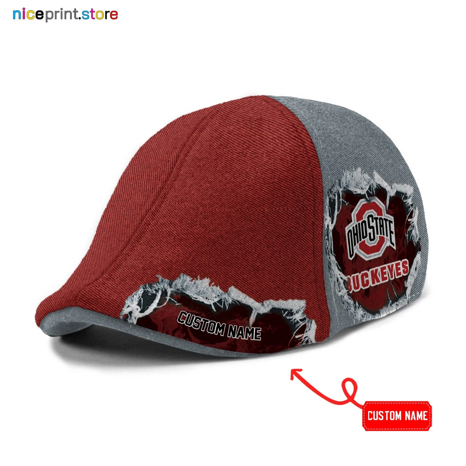 Ohio-State-Buckeyes Ivy Cap, Newsboy Cap Gift For Men