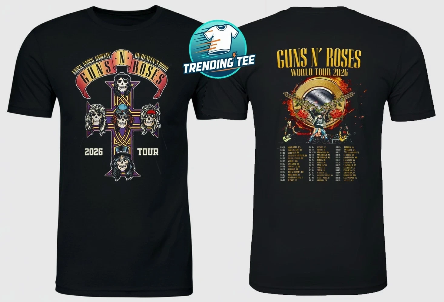 Guns N Roses World Tour 2026 T-Shirt Double Sided